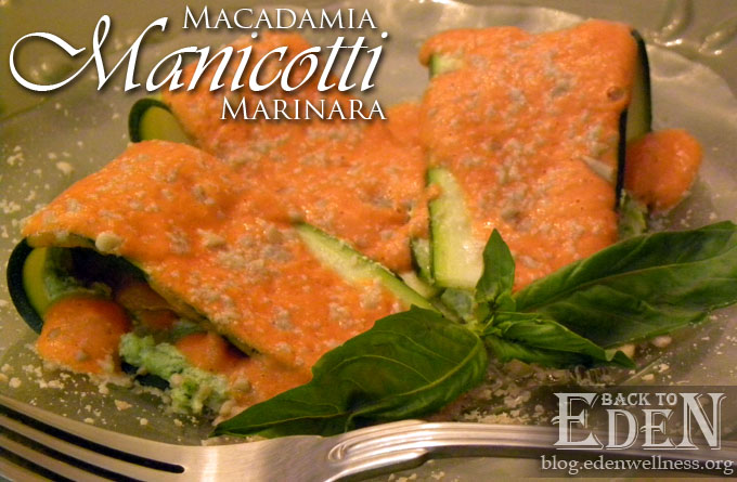 Macadamia Manicotti Marinara - {Back to Eden Health Ministry} Macadamia Manicotti Marinara - {Back to Eden Health Ministry}