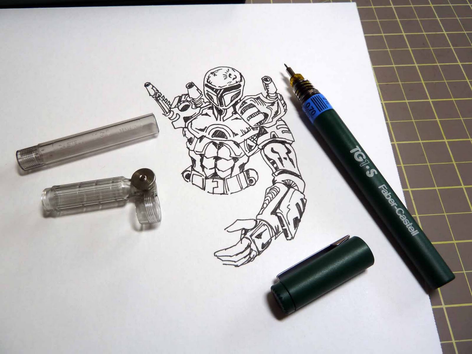 Art Supplies Reviews and Manga Cartoon Sketching: Doodling with the Faber  Castell TG1-S 0.7 mm Technical Pen