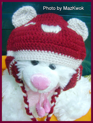Crochet bear baby hat