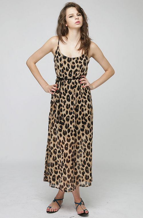 BeauBo Leopard Braided Strap Maxi Dress