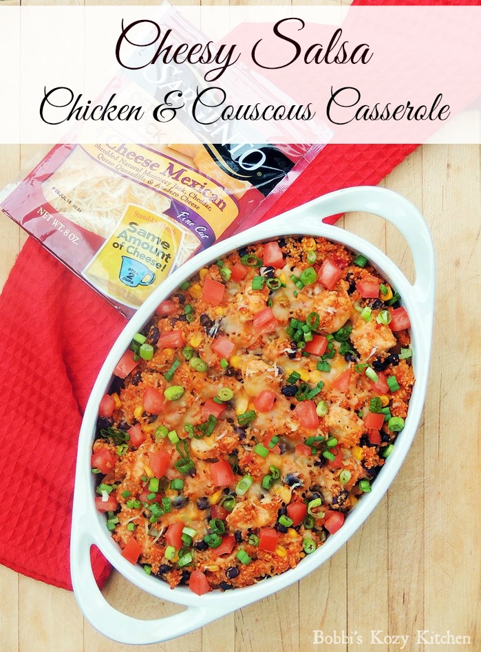 Cheesy Salsa Chicken and Couscous Casserole ChoppedAtHome Bobbi's
