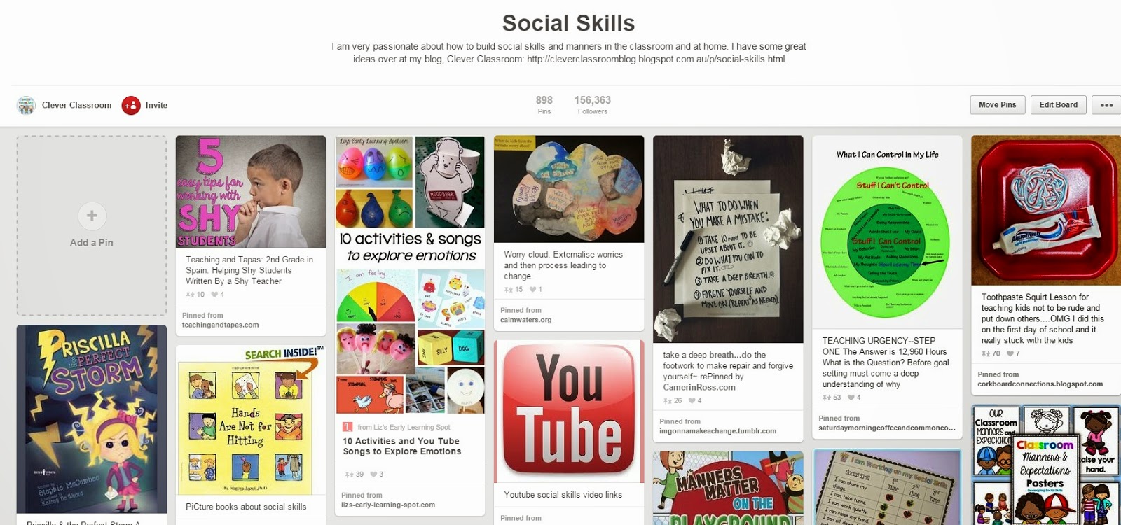 Social Skills Pinterest board