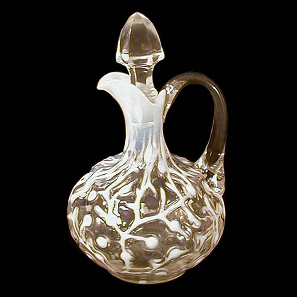 EAPG White Opalescent Seaweed Cruet