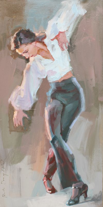 Renata Domagalska pinturas mulheres impressionistas dança flamenco