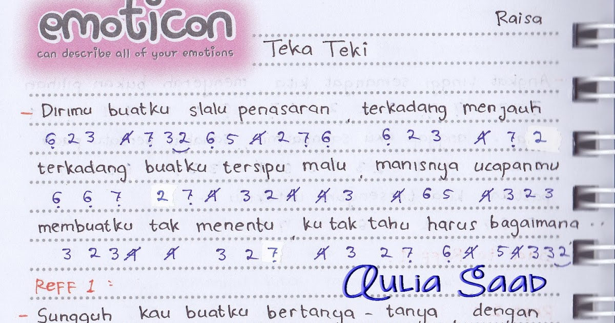 Not Angka Raisa Teka Teki Aulia�s World