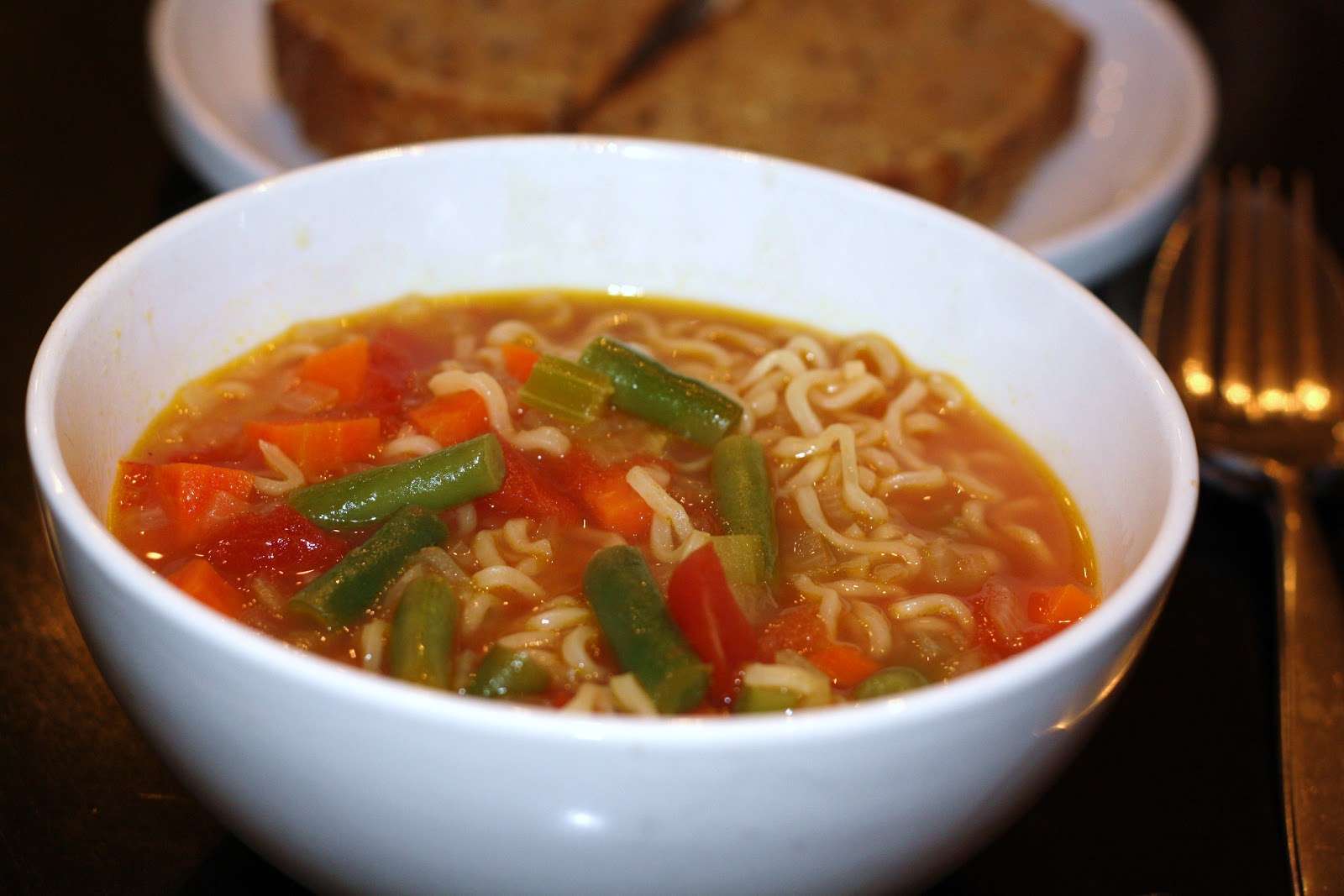 what's for dinner? ramen soup with vegetables...15 minutes