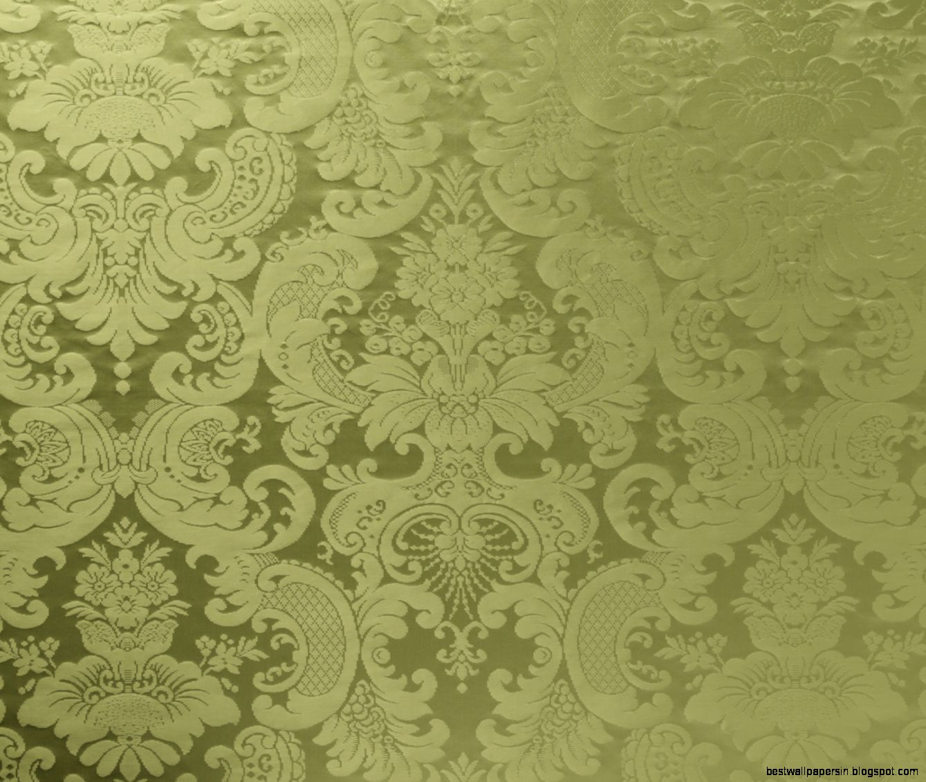 Blue and Green Damask Fabric Blue and Green Damask Fabric