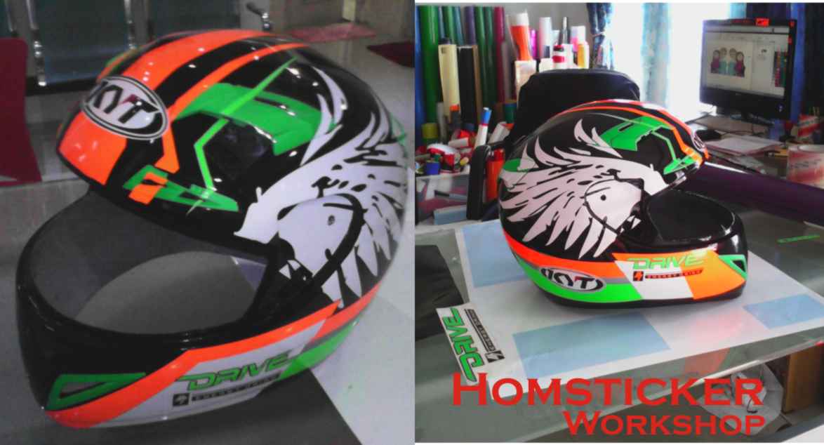 Cutting sticker helm