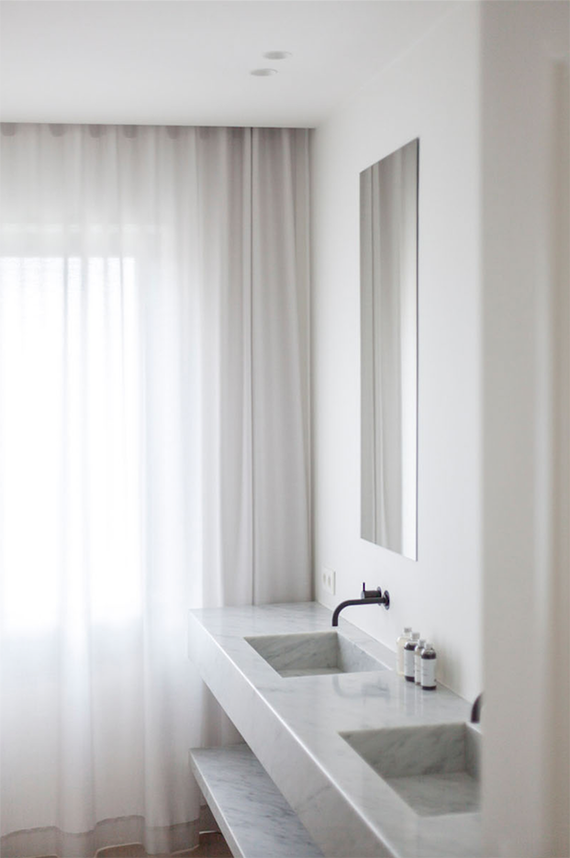 White bathroom curtains  | Rolies and Dubois
