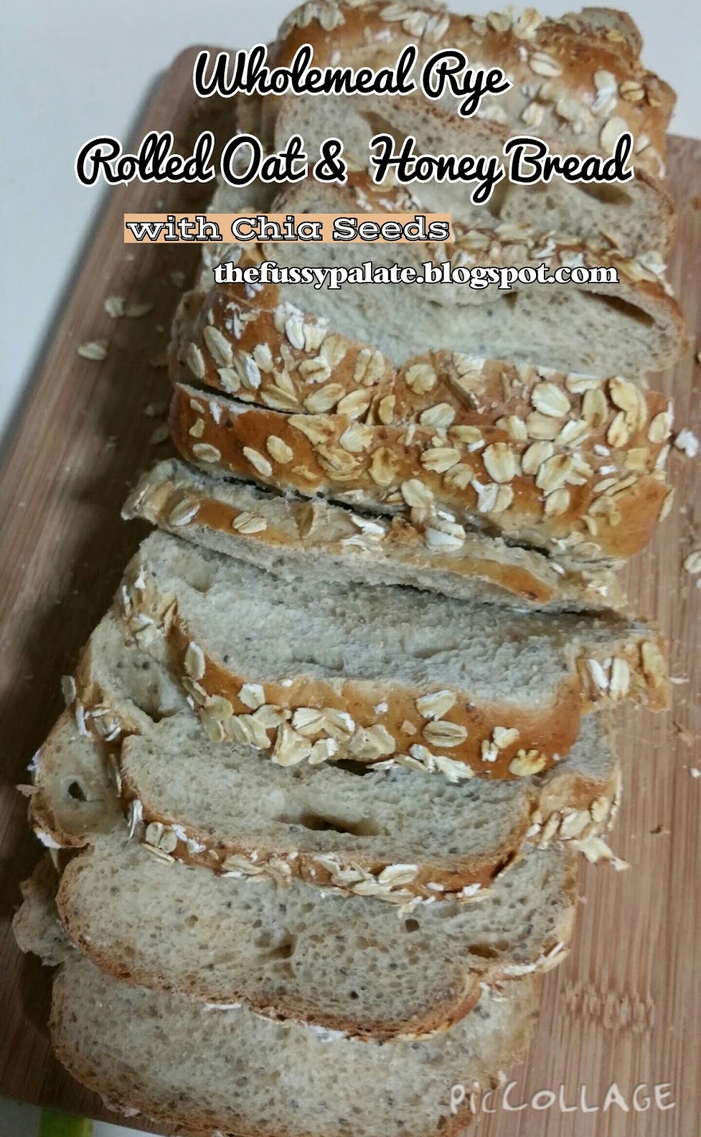 The Fussy Palate Wholemeal Rye Rolled Oat & Honey Bread with Chia Seeds