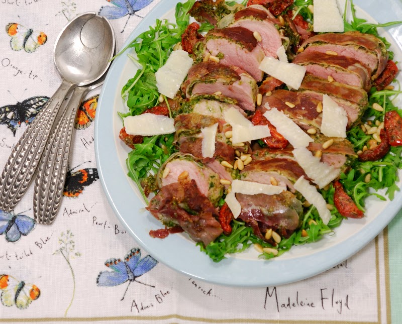 Eerst Koken Varkenshaas met rauwe ham en grove pesto