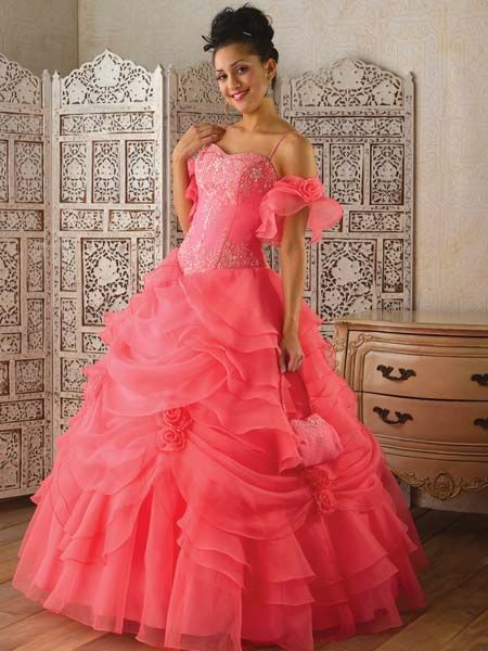 Sweet 16 Dresses for Wedding Function Villi Wedding Dress Pink Color 
