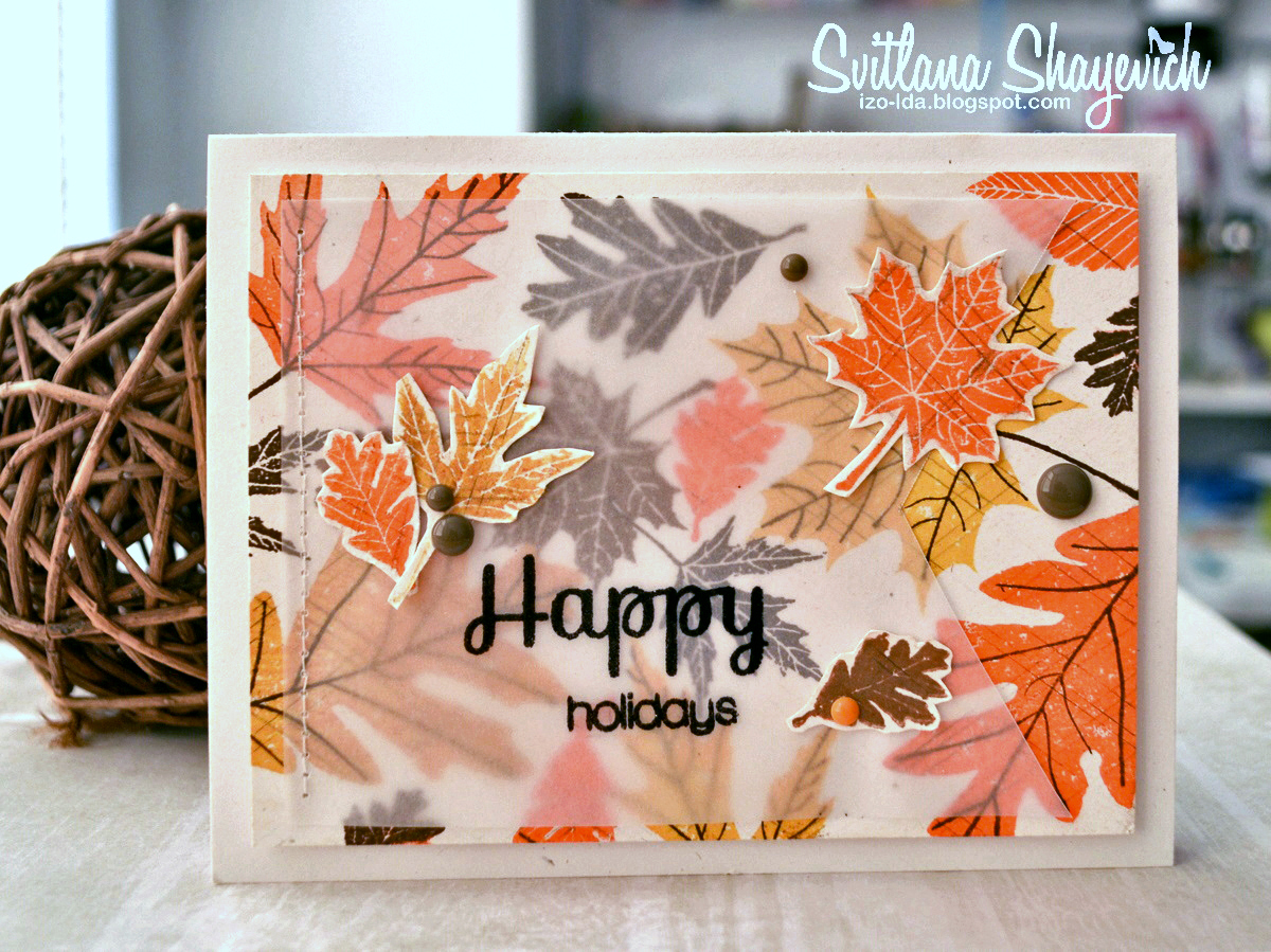 Autumn Postcard for children Handmade