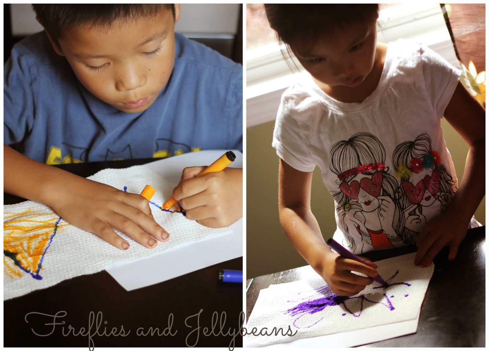 Fireflies and Jellybeans Easy Paper Towel Butterfly Craft