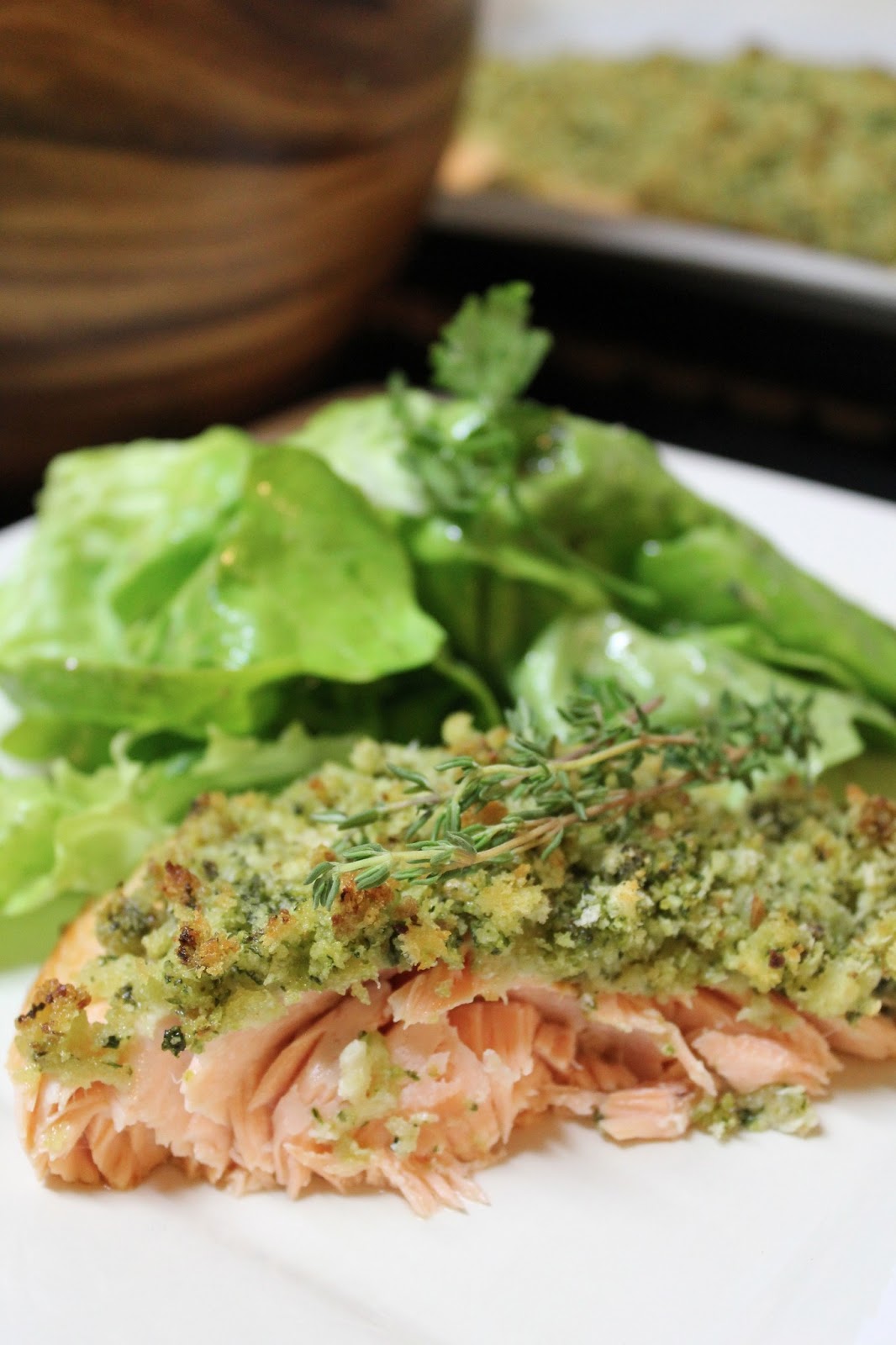 Balanced Palates Liz's Best Baked Salmon with LemonThyme Crumb Topping