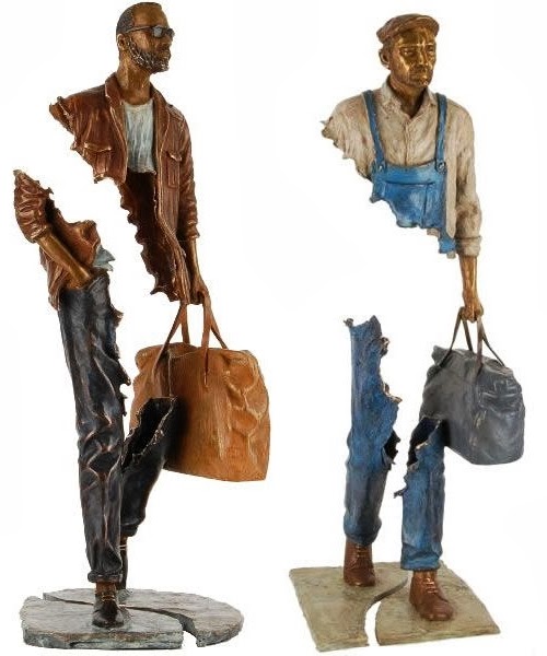 08-French-Artist-Bruno-Catalano-Bronze-Sculptures-Les Voyageurs-The-Travellers-www-designstack-co