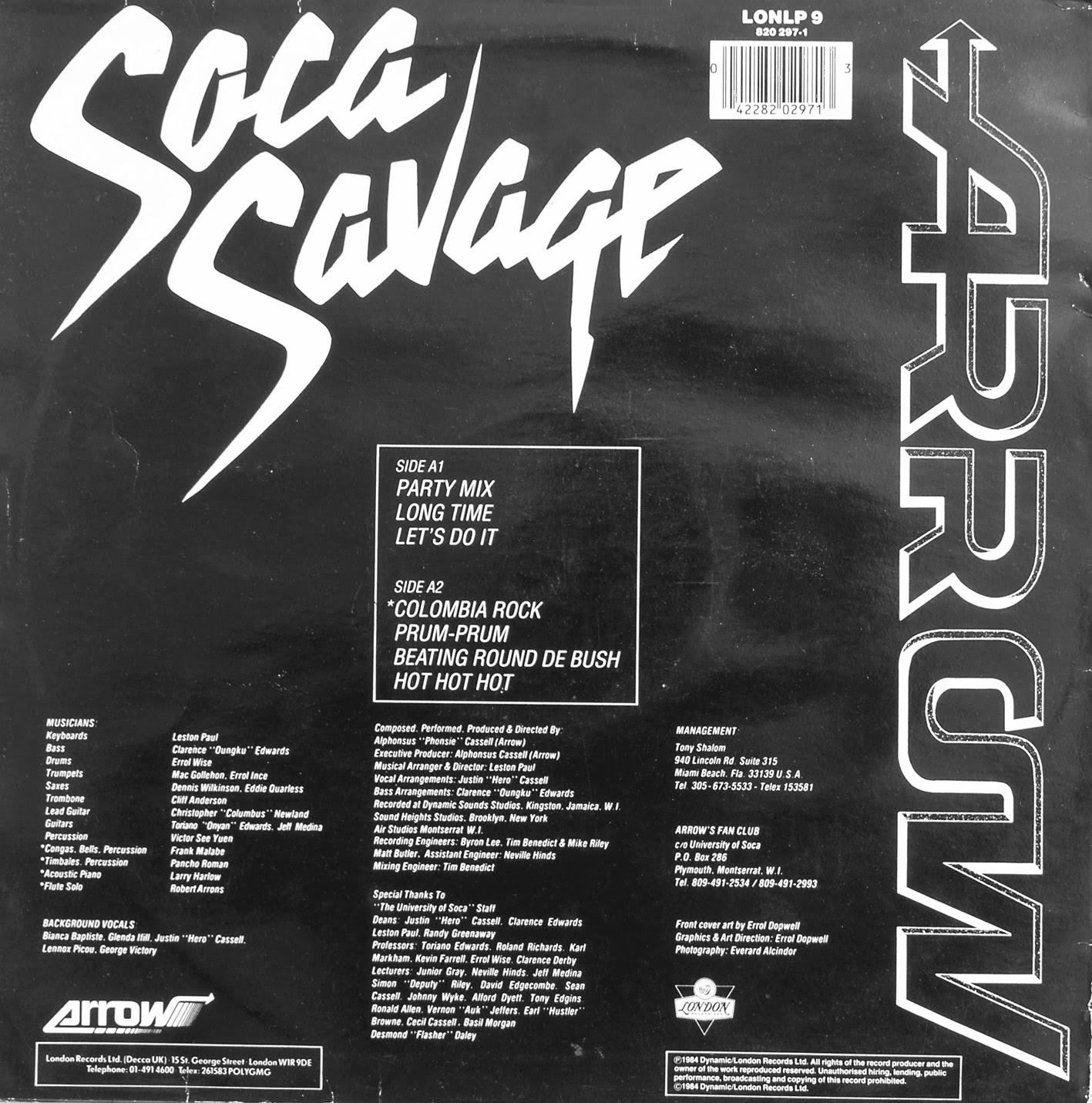 arrow - soca savage (1984) Portada+-+trasera