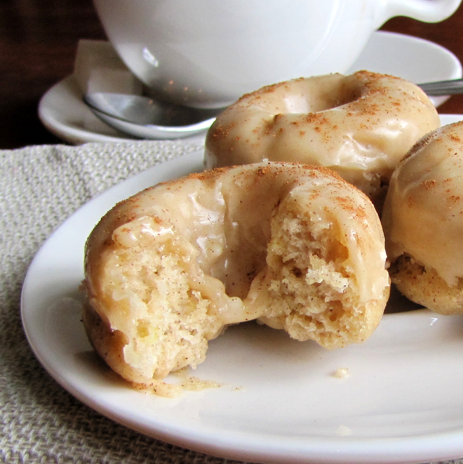 Rumbly in my Tumbly Baked Banana Donuts with Brown Butter Glaze