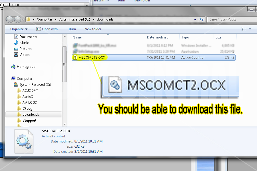 mscomctl ocx not correctly registered
