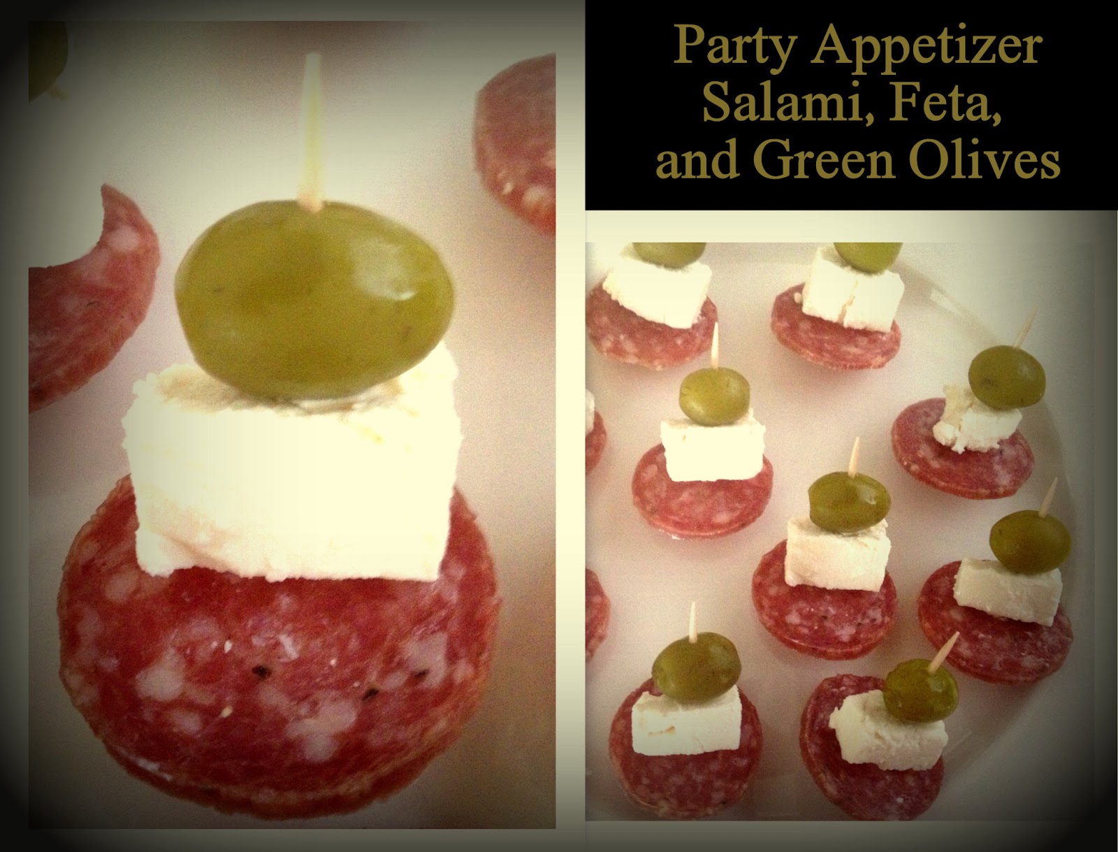 PinFlipped Salami, Feta, and Green Olive Appetizer