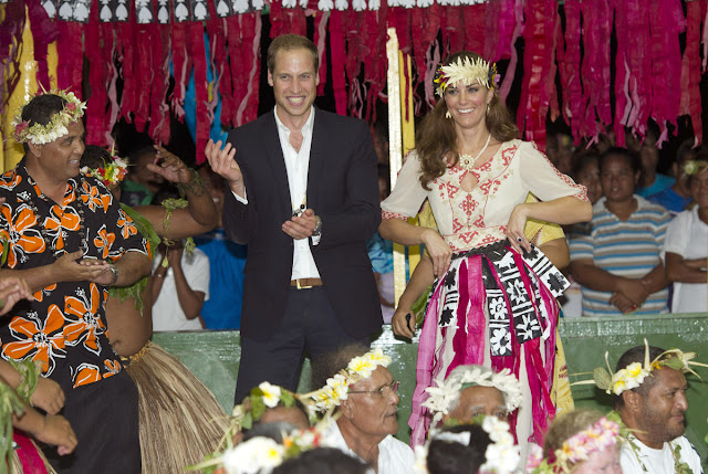 Duke and Duchess of Cambridge fances during Diamond Jubilee