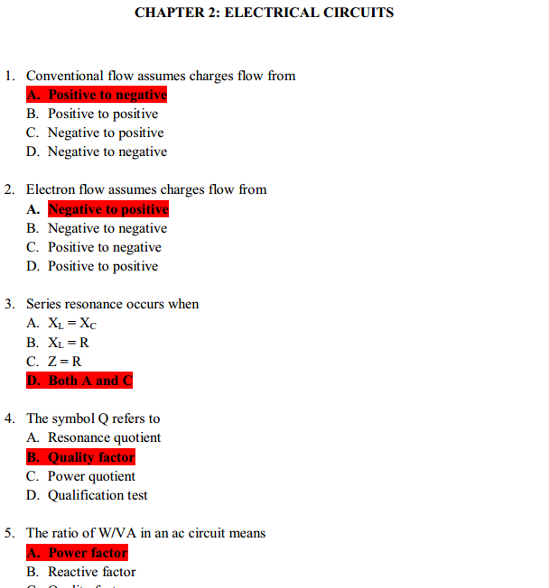3001 Multiple choice questions in Electronic Engineering Electronics