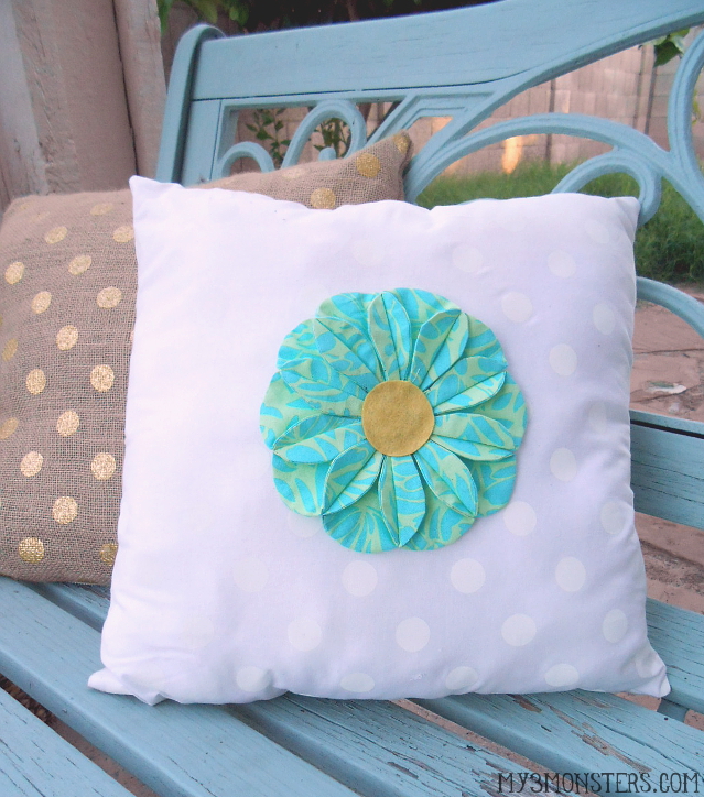 My 3 Monsters Springy Flower Pillow With Kanzashi Inspired Folded