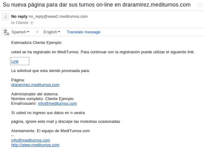 Email de verificación de su cuenta para crear su página de turnos Email de verificación de su cuenta para crear su página de turnos