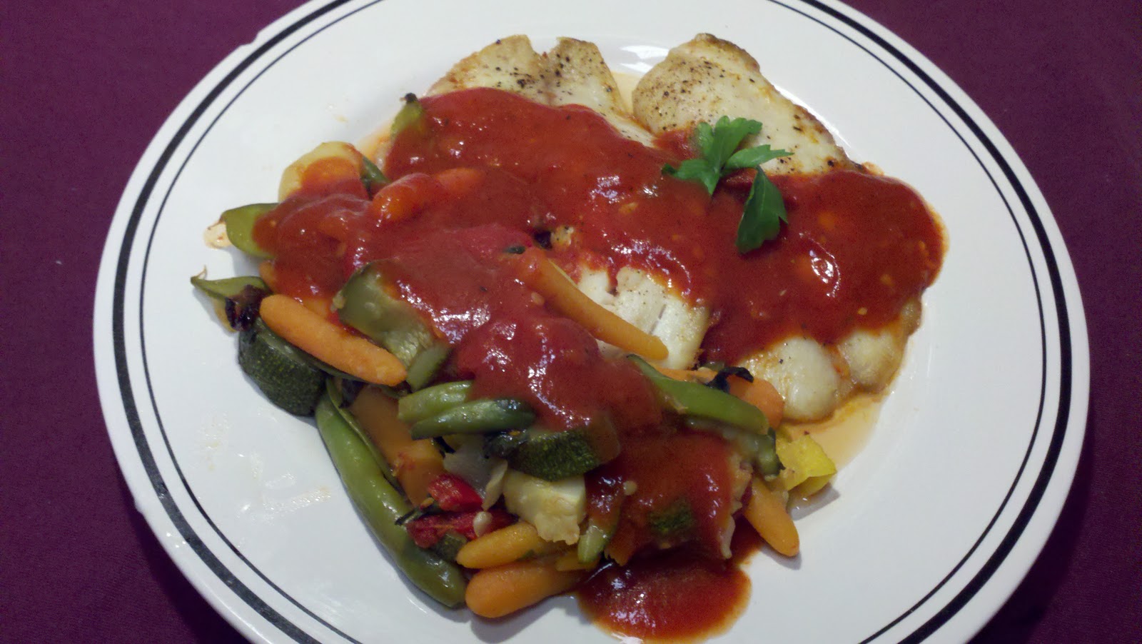 Cooking with Joey Stewed Vegetables with Baked Tilapia