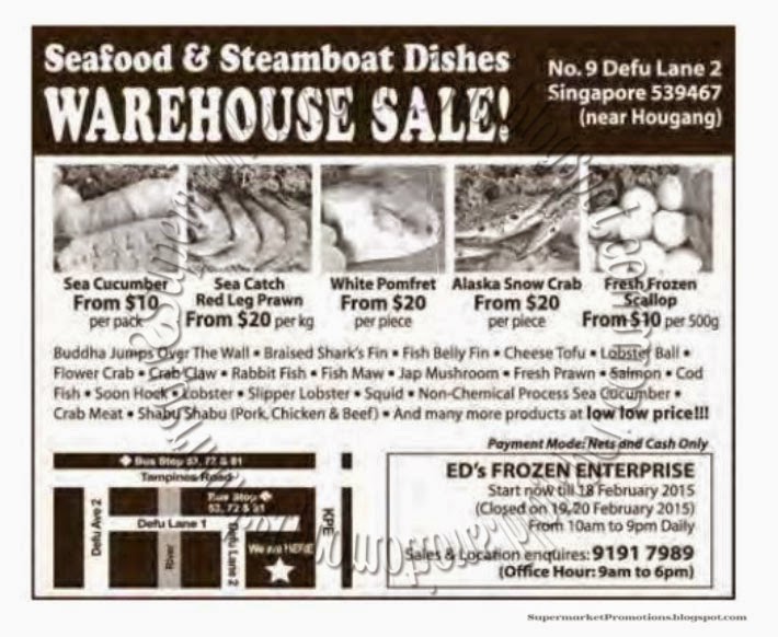 ED's Frozen Seafood & Steamboat Dishes Warehouse Sale! 24 January 2015