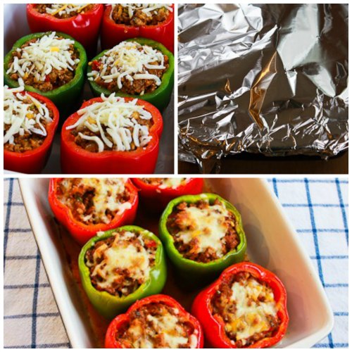 LowCarb Stuffed Peppers with Italian Sausage, Ground Beef, and