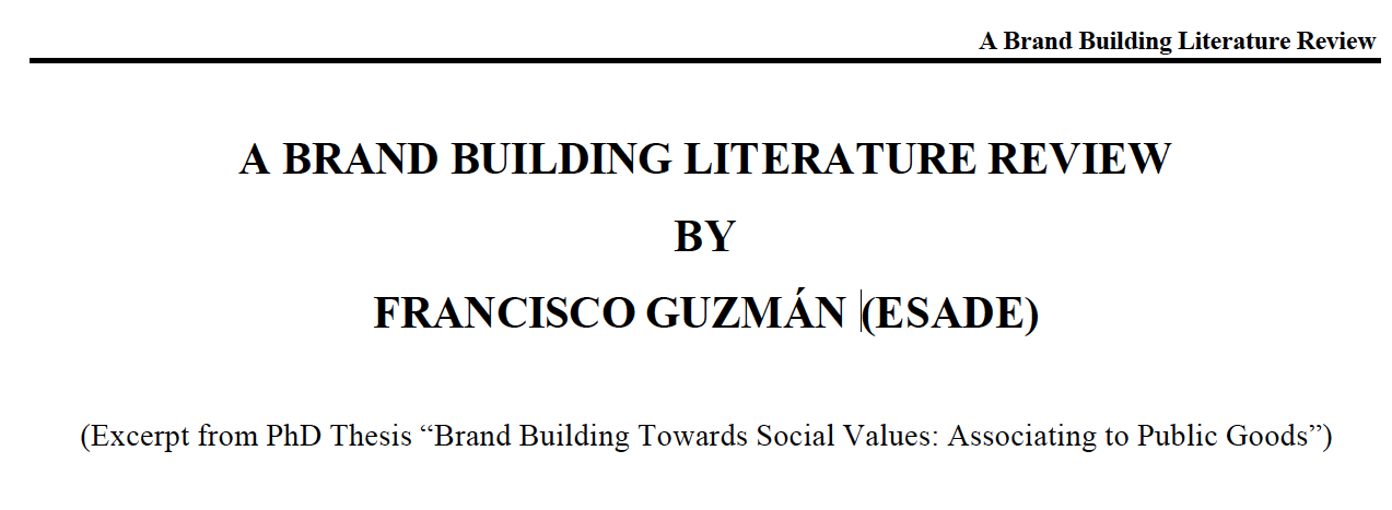 Brand building literature review francisco guzman 06 picture