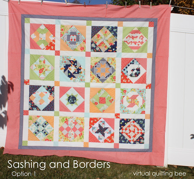 Virtual Quilting Bee - Sashing and Borders - Diary of a Quilter - a quilt blog