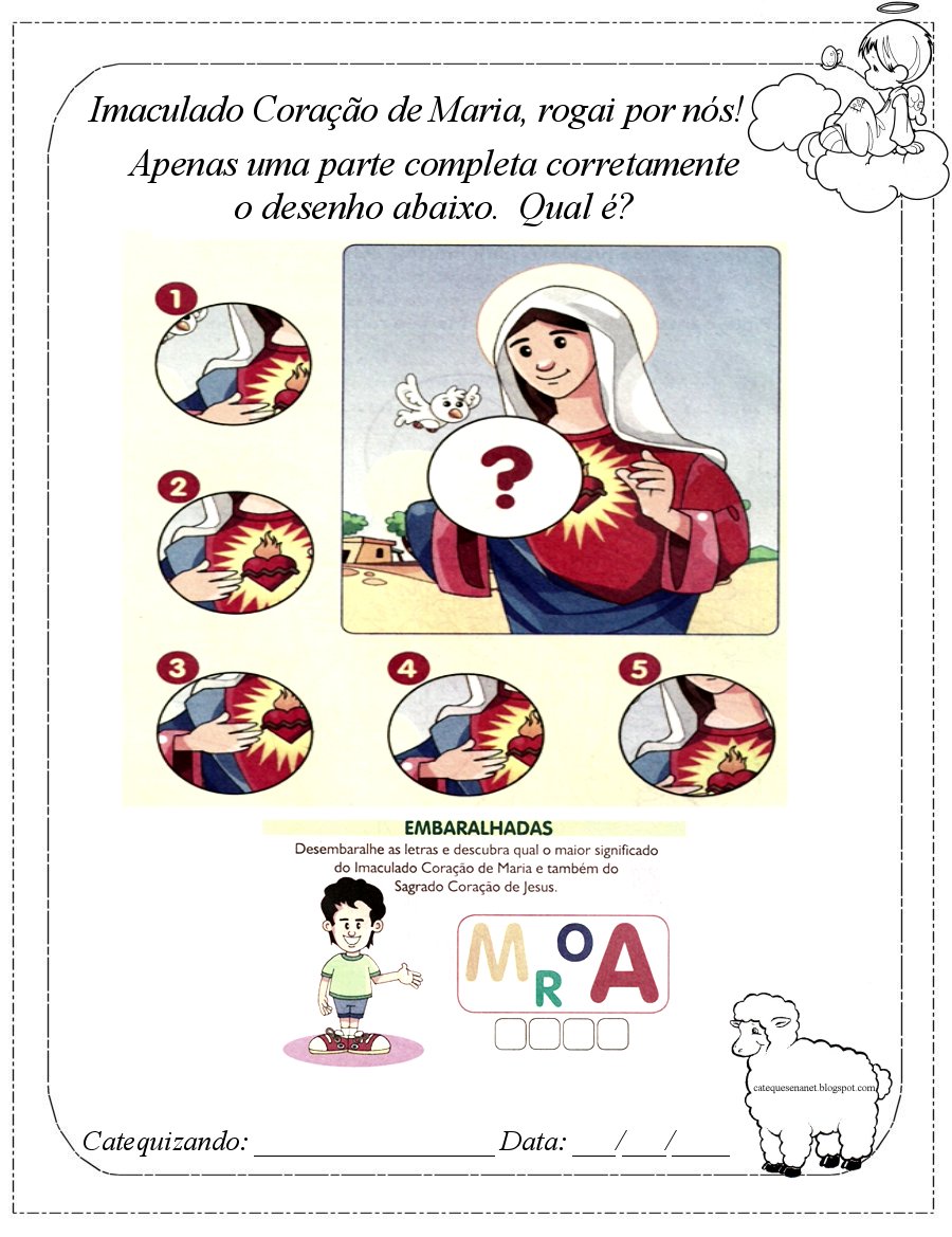 catequese na net imaculado coração de maria atividades