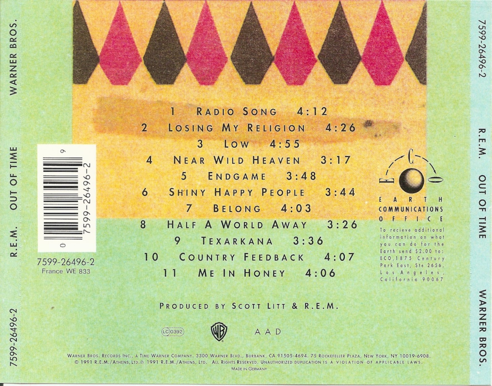 The First Pressing CD Collection R.E.M. Out of Time