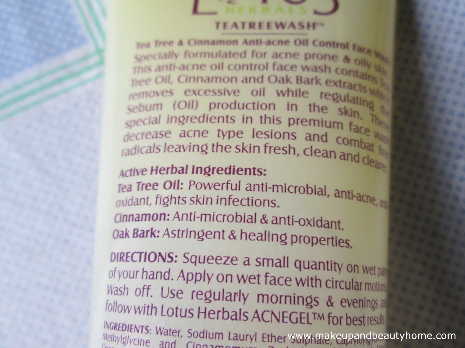 Lotus Herbals Tea Tree Anti Acne Oil Control Face Wash Review