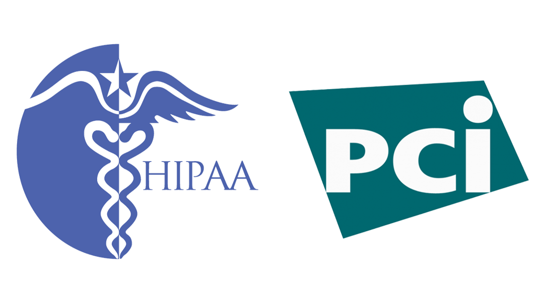 HIPAA logo and PCI DSS logo