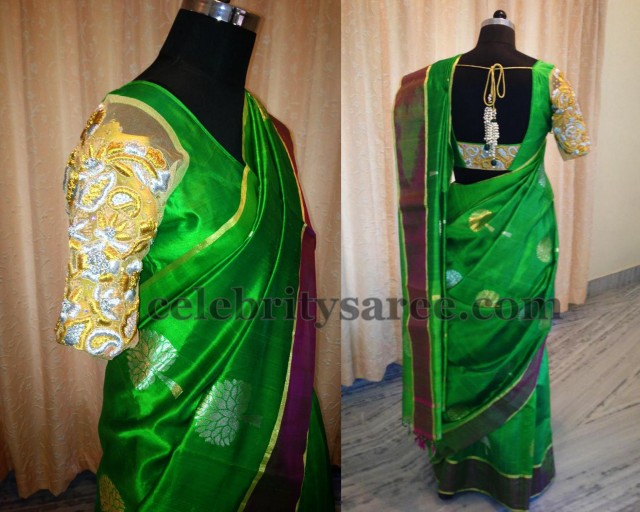 Rich Work Blouse with Uppada Sari