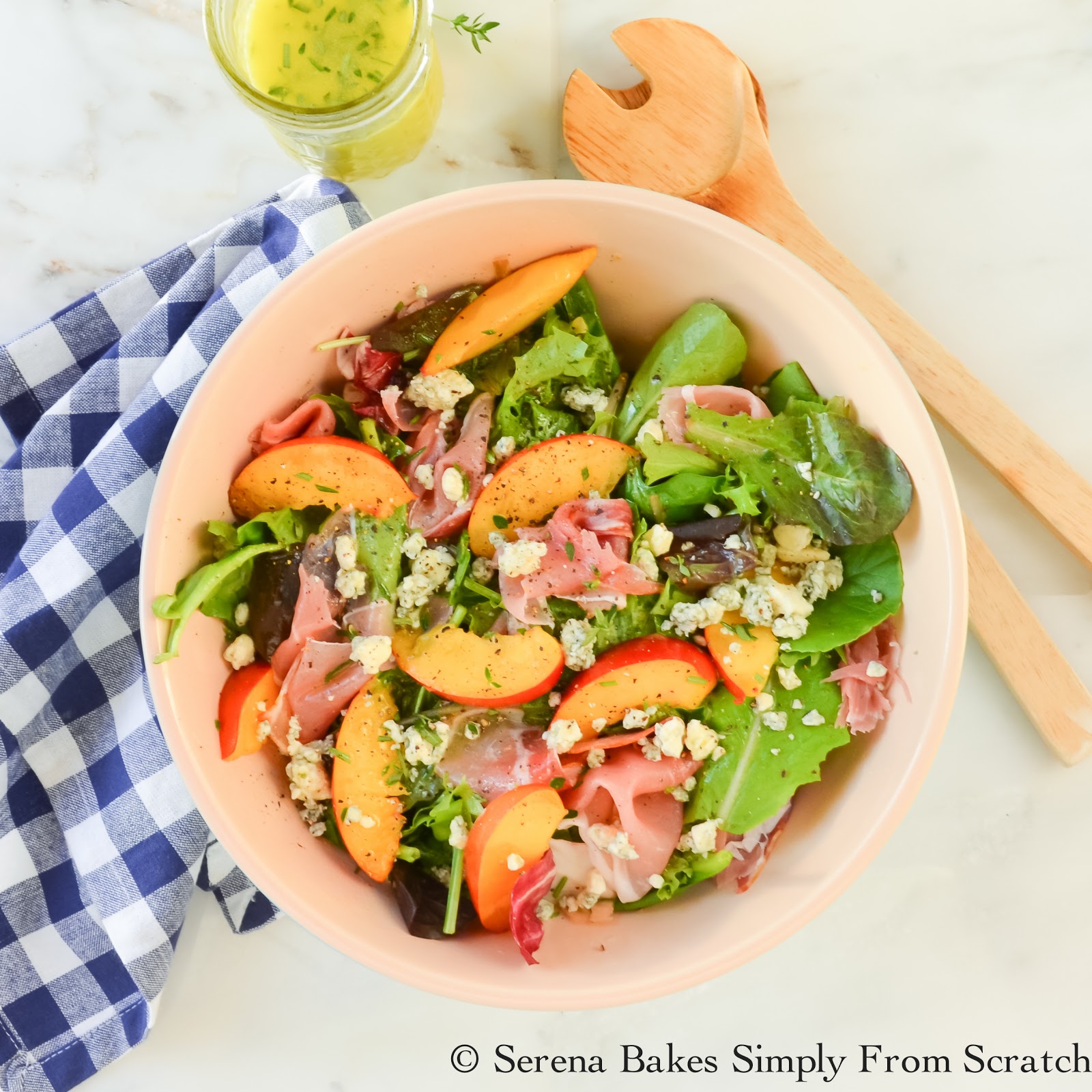 Nectarine Summer Salad With Prosciutto Blue Cheese And Lemon Rosemary