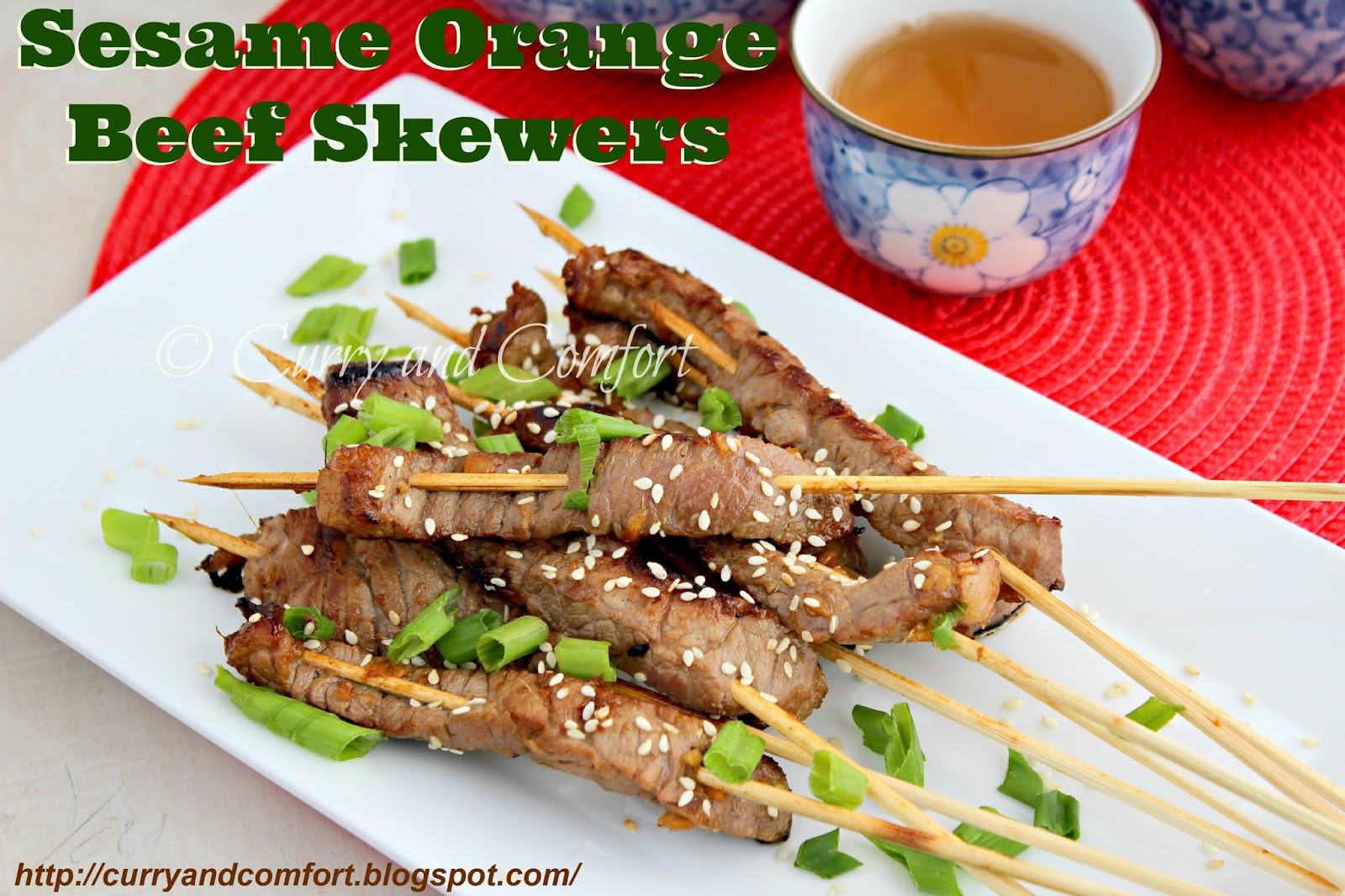 Kitchen Simmer Sesame Orange Beef Skewers