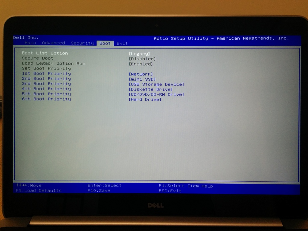 John Willis Dell XPS 15, PXE booting over USB NIC