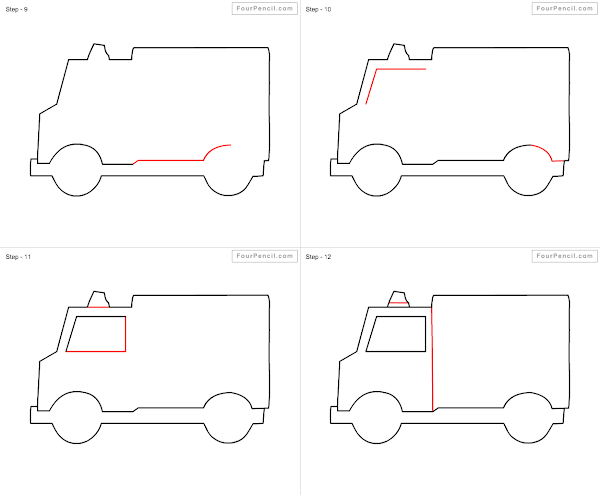 How to draw Ambulance easy steps - slide 4