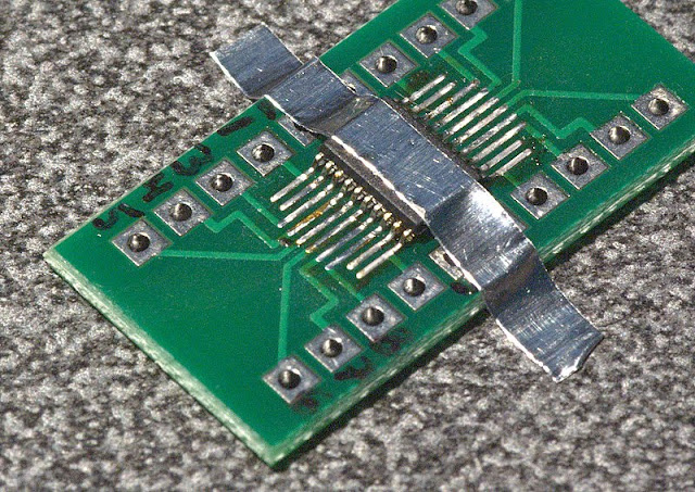 SSOP-20 soldered on an SMD-to-DIP adaptor