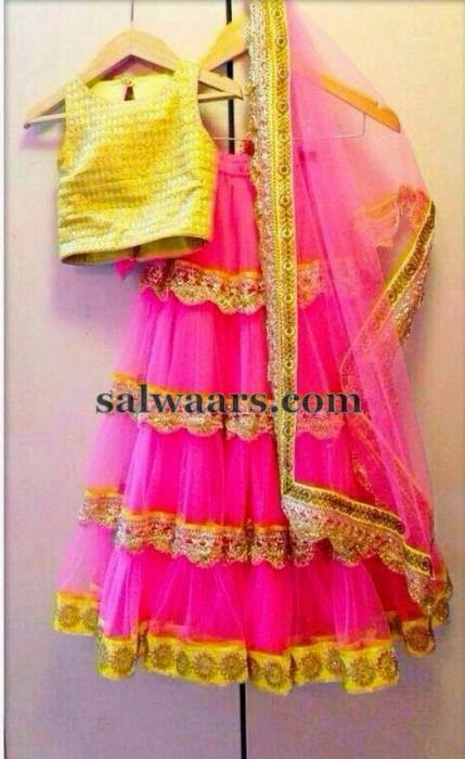 Lace Half Saree in Pink