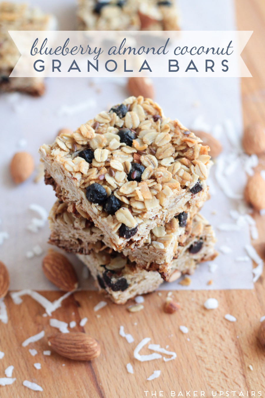 The Baker Upstairs blueberry almond coconut granola bars