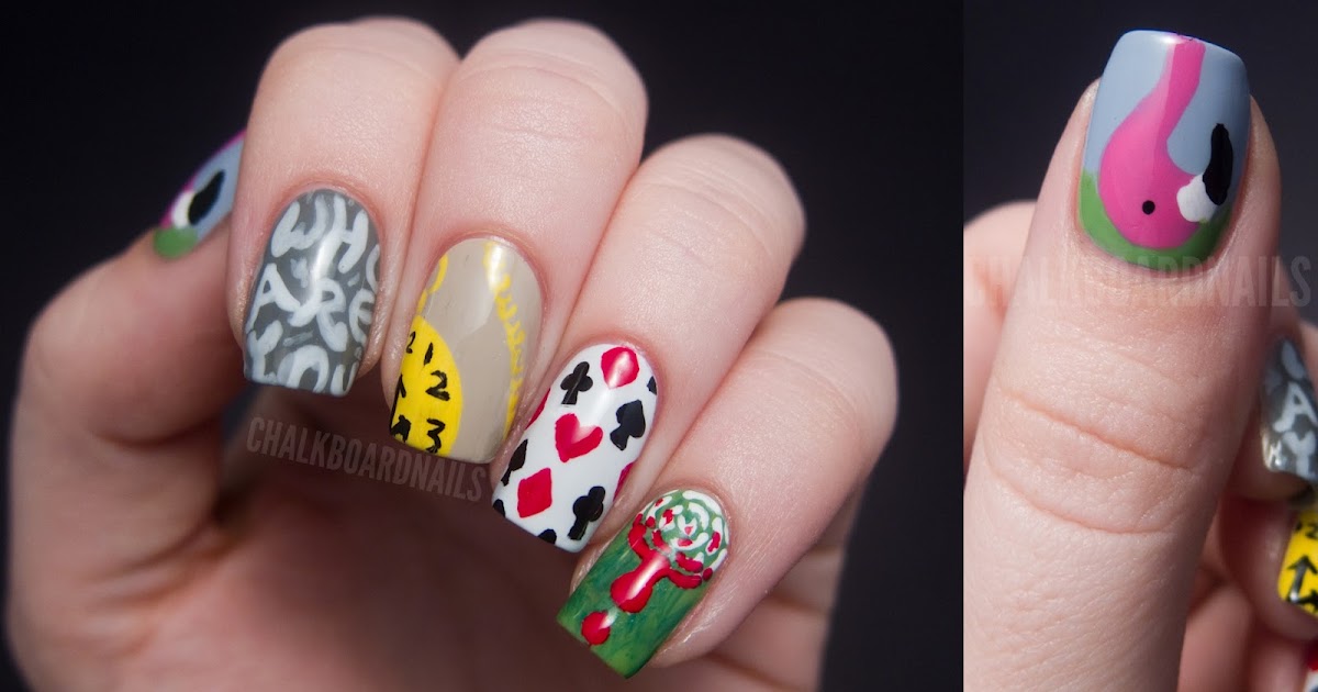 1. Alice in Wonderland themed nail art designs - wide 1