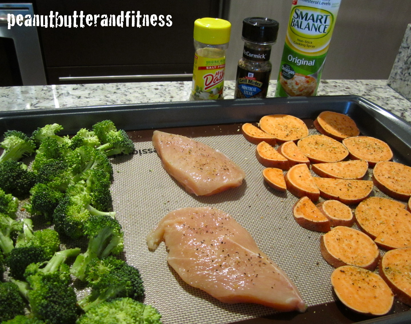 Cookie Sheet Meal Prep Peanut Butter and Fitness