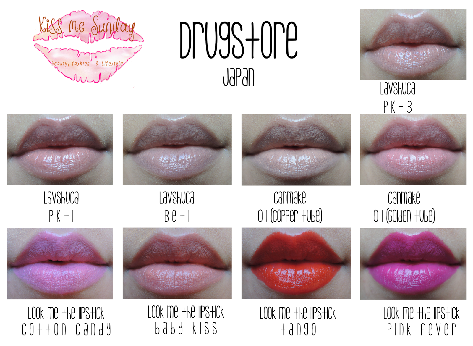 Kiss Me Sunday SWATCHES & REVIEW My Lipstick Collection [Drugstore