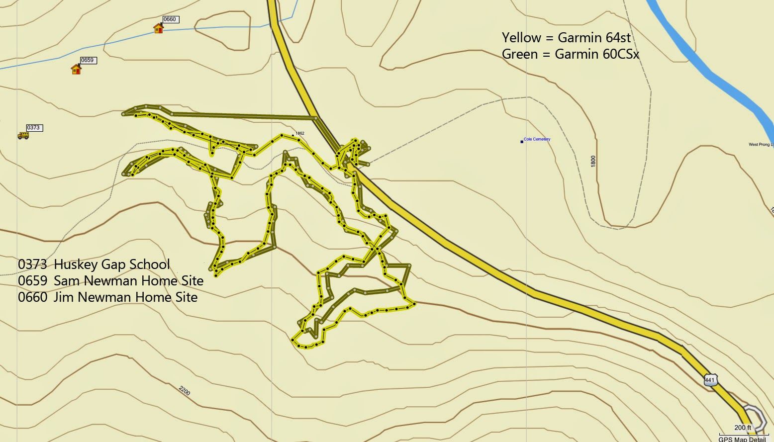 you will notice that on my map the 60csx made a jump back toward the road no jumps from the 64st and the track from my new unit looks smoother than the you will notice that on my map the 60csx made a jump back toward the road no jumps from the 64st and the track from my new unit looks smoother than the