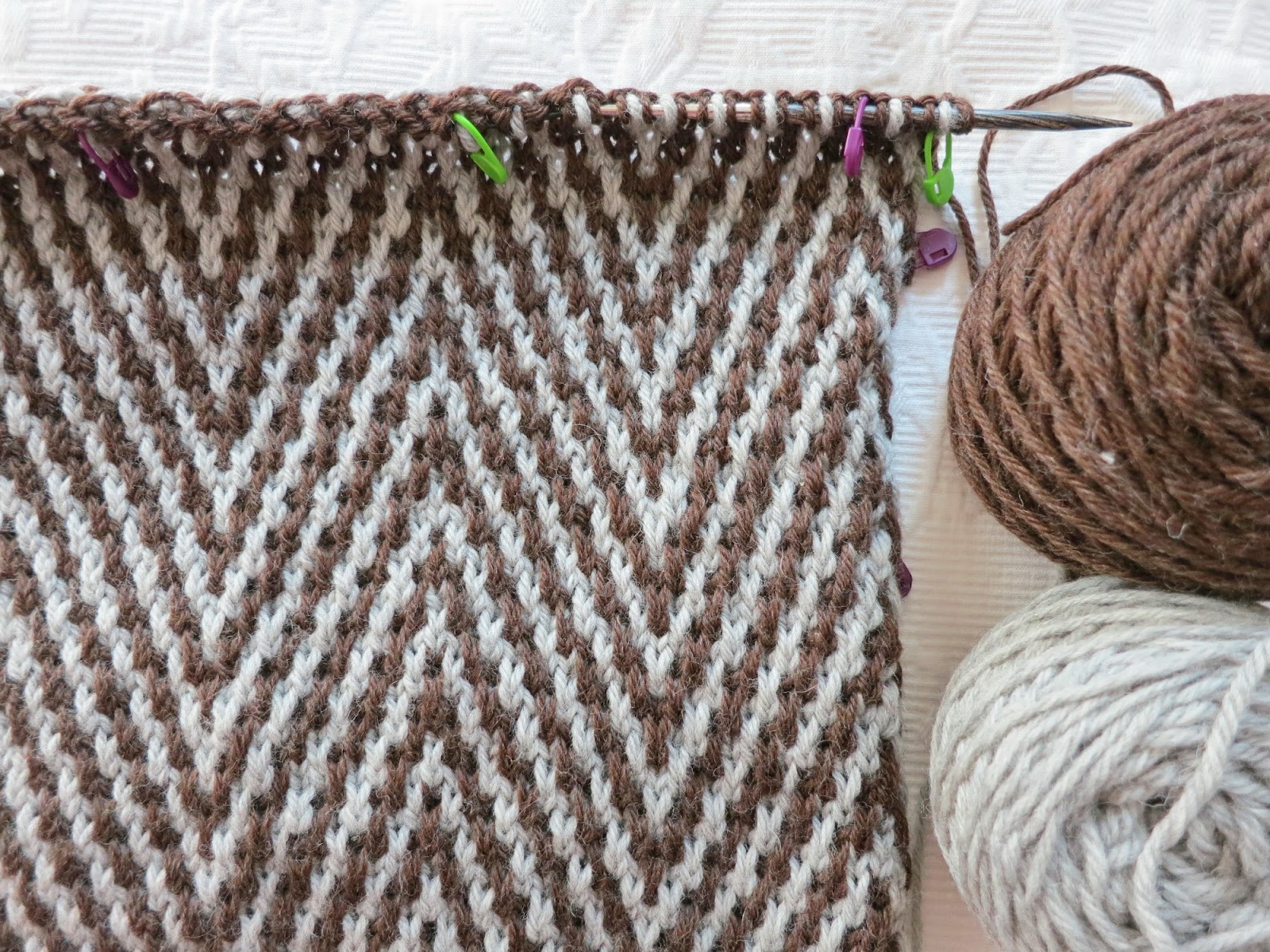 Chocolate a chuva: on mosaic knitting